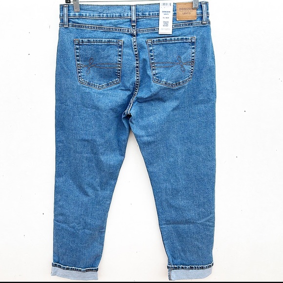 Levis Denizen Boyfriend Jeans Distressed Cuffed Medium Wash Denim New Size 8 - Picture 6 of 6